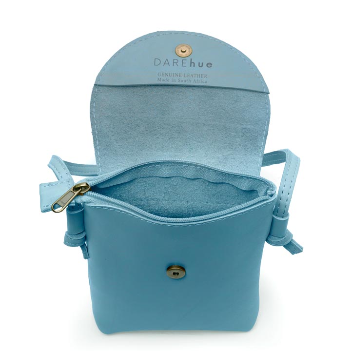 Simple Elegance (small) Sling Bag | sky blue leather