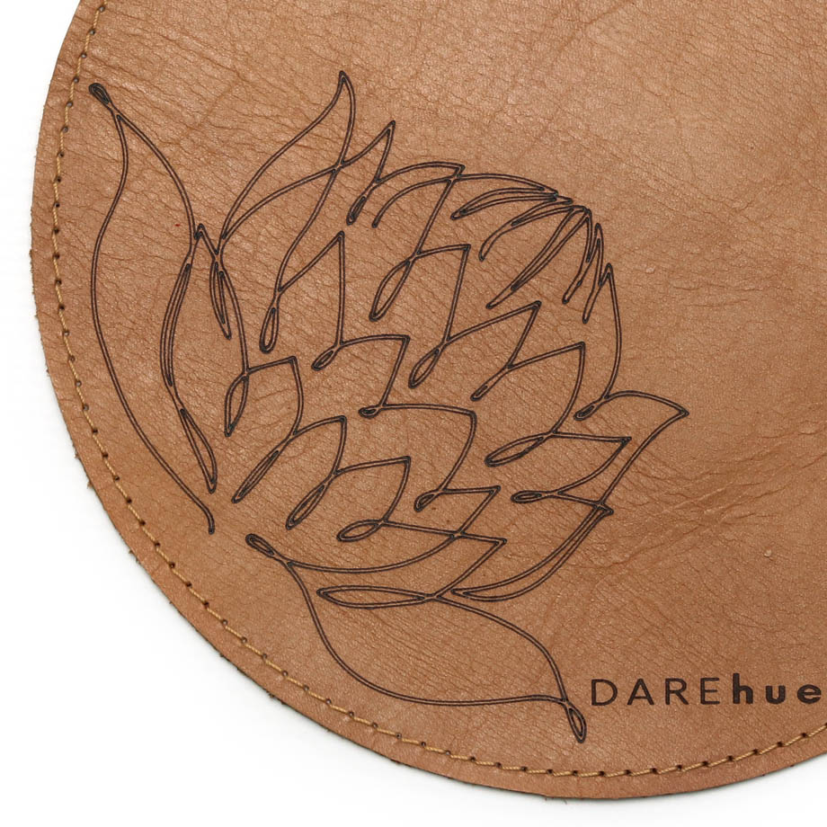 Protea Genuine Leather Mouse Pad | 20cm 