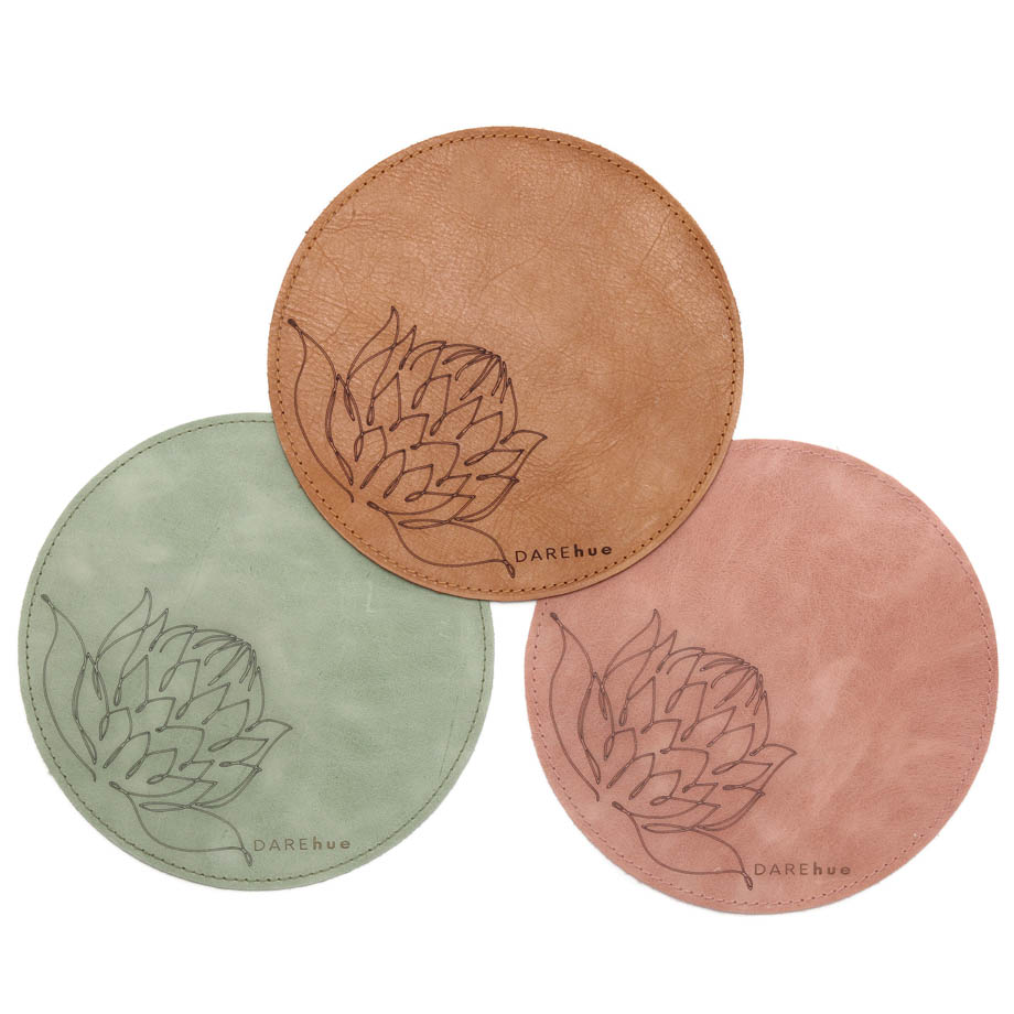 Protea Leather Mouse Pad (20cm) | toffee brown