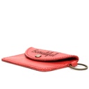 Inspirational Leather Card Holder Keyring | red