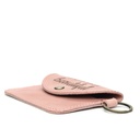 Inspirational Leather Card Holder Keyring | rose pink