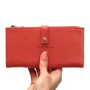 Large Slim Ladies Leather Wallet (17 card slots) | red