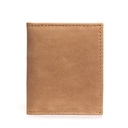 Slim Leather Bifold Card Holder - tan bown