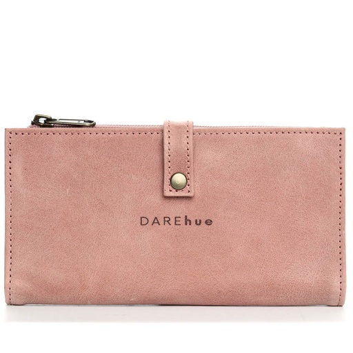 [w-lrg-slim-ros-pink] Large Slim Ladies Leather Wallet (17 card slots) | rose pink